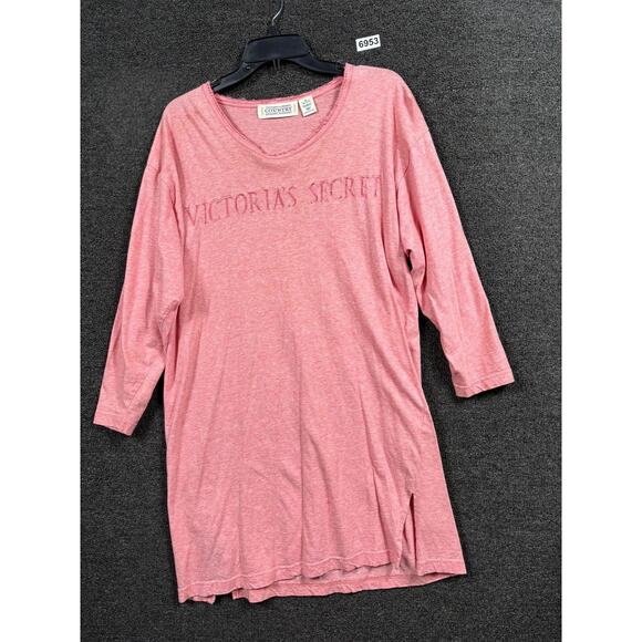 Vintage Victorias Secret Country Shirt Womens Small Pink Nightgown 90s - Picture 1 of 5